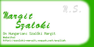 margit szaloki business card