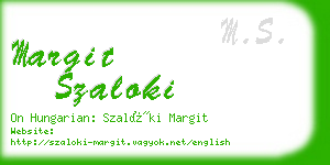 margit szaloki business card